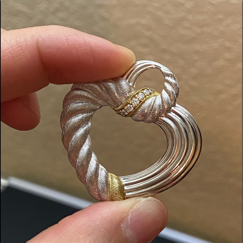 Judith Ripka Clad Heart Pendant - Picture 3 of 3